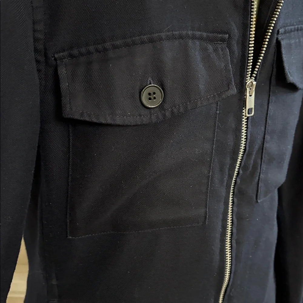 H&M blue full zip up shirt jacket shacket Size XS